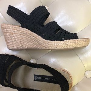 Steven by Steve Madden black jute sandal, size 8